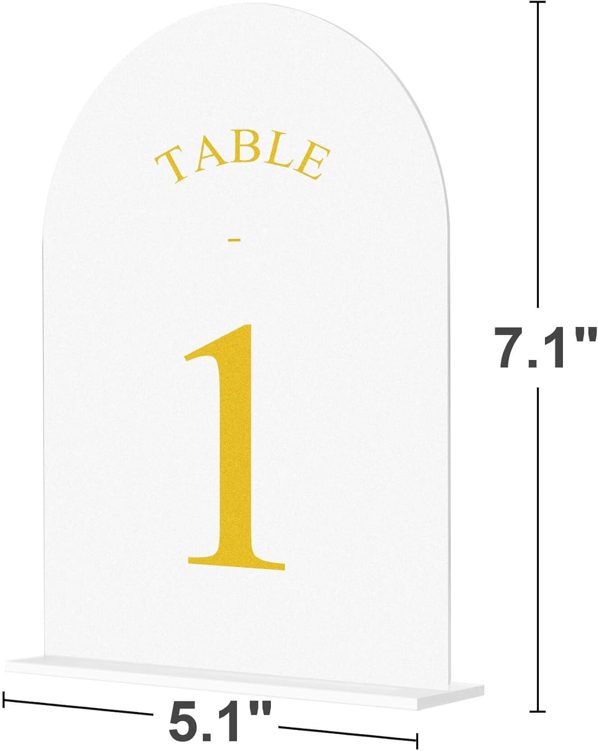 JOYIT Frosted Arch Wedding Table Numbers 1-10 with Stands – 5" X 7" Acrylic Gold Table Number Holders, Perfect for Wedding Receptions, Parties, Anniversaries, and Events