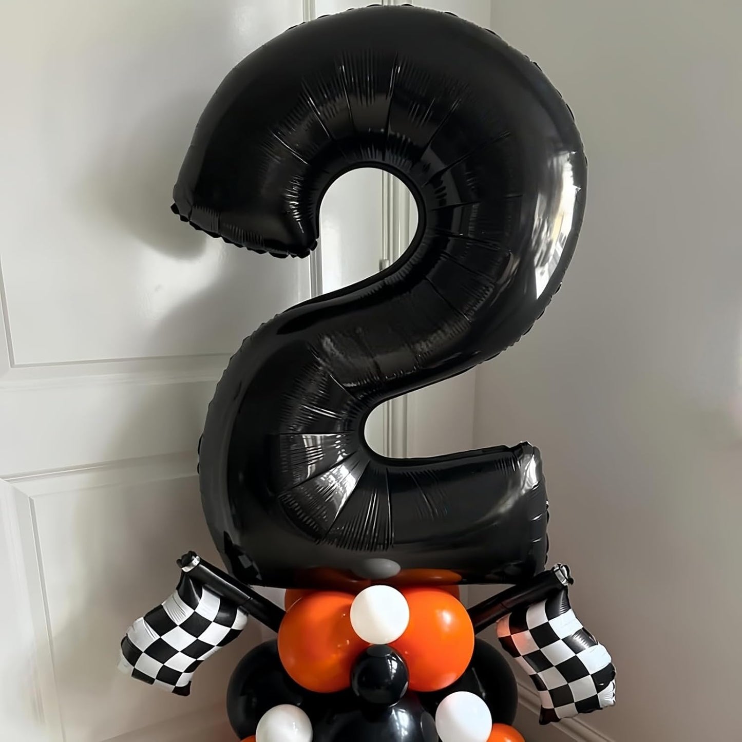 Black 8 Balloon Number,40 Inch Number 8 Balloon Large Black 8 Foil Mylar Helium Balloon for Birthday Party Decorations