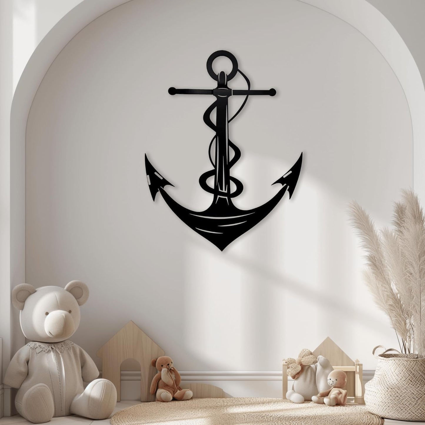 XXQ Anchor Wall Decor - Antique Metal Anchor for Bedroom & Living Room - 12" x 19" / 31 x 47cm