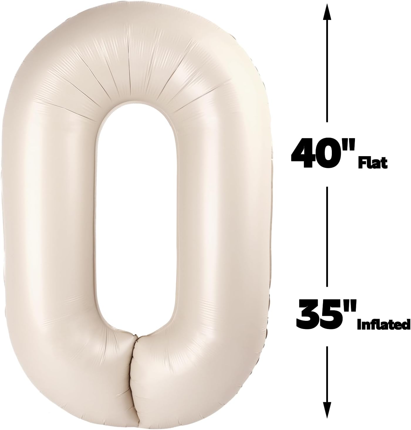 Cream White 40 Inch 10 100 Number Balloons, 10 100 Decorations for 10 100 Birthday, Foil Giant Birthday Graduations Anniversary Party Balloons