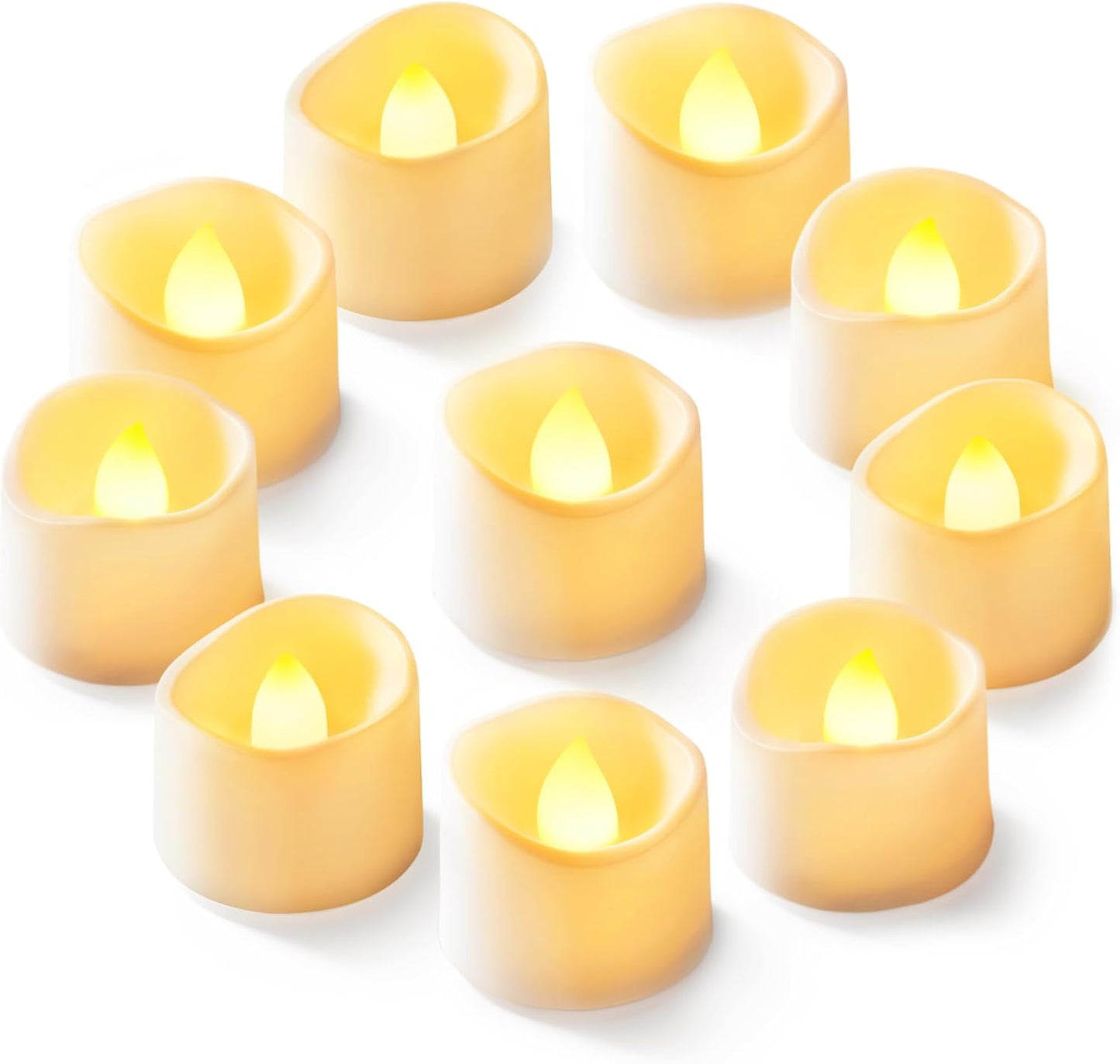 Homemory 12-Pack Flameless LED Tea Lights Candles Battery Operated, 200+Hour Fake Electric Candles TeaLights for Votive, Aniversary, Wedding Centerpiece Table Decor, Funeral, Halloween, Christmas