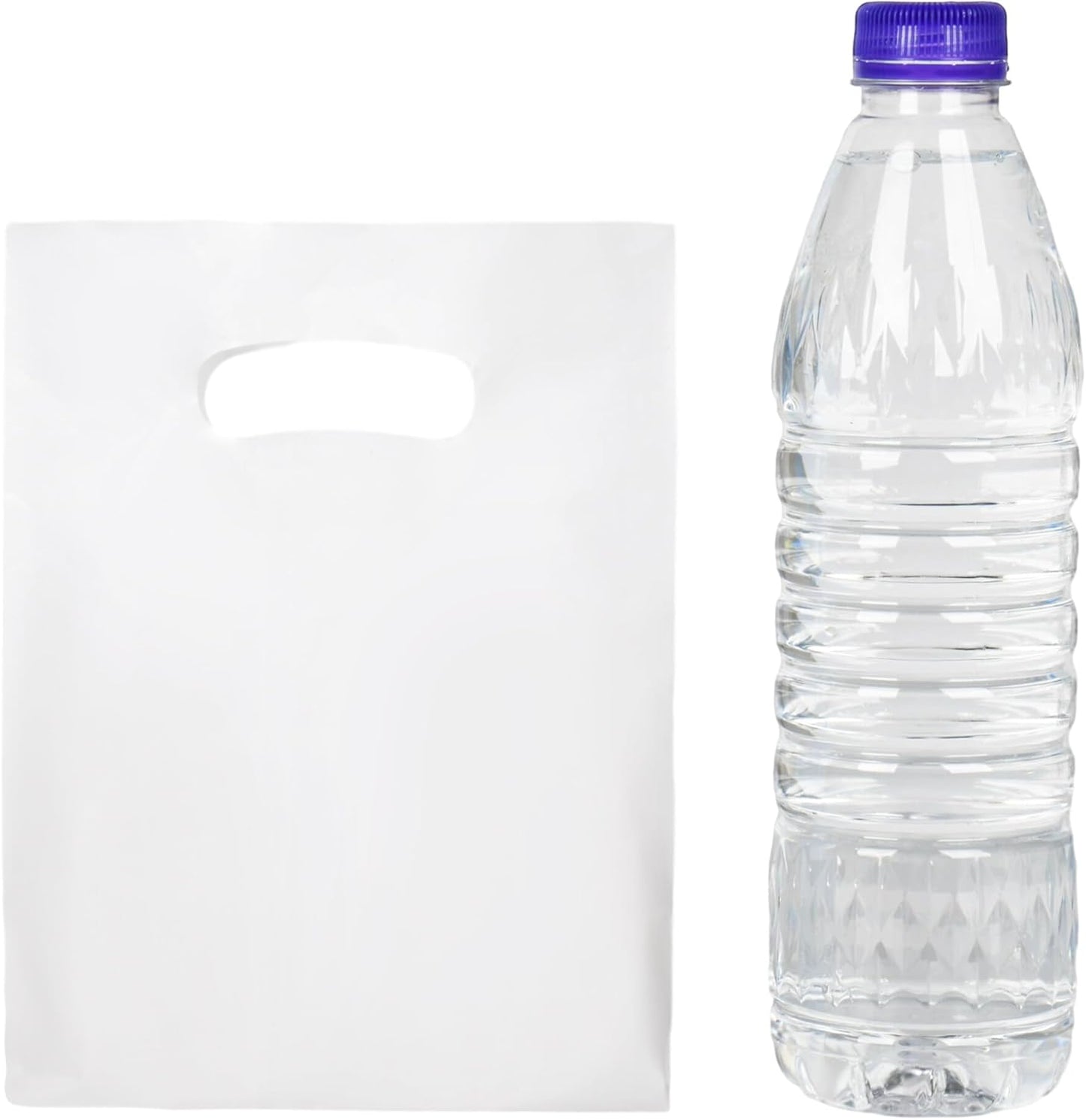100 PCS White Small Gift Bags, 6"x8" Party Favor Goodie Bags, Treat Retail Pouches with Handle for Kids Birthday, Christmas, Small Businesses