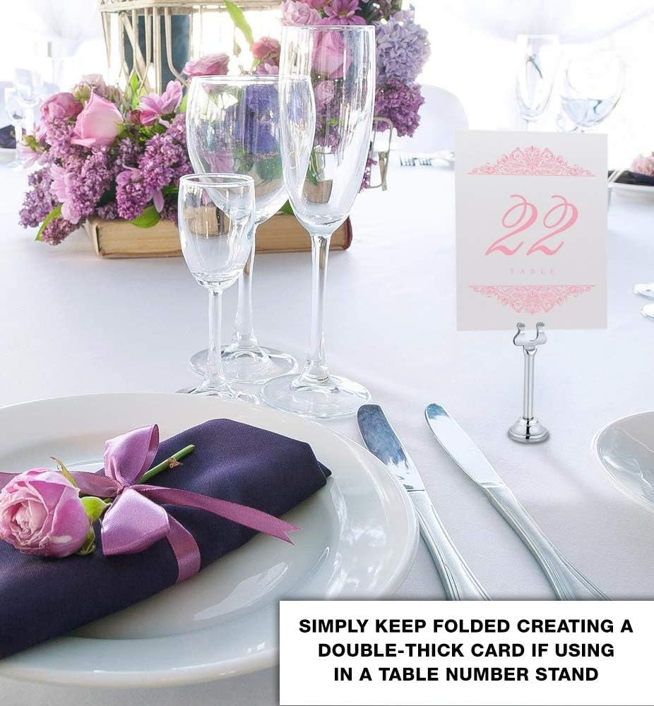 Paisley Wedding Table Numbers (Select Color/Quantity), Champagne, Pink, 1-20, Double Sided, Tent or Use in a Stand, Great for Parties & Restaurants - Made in the USA