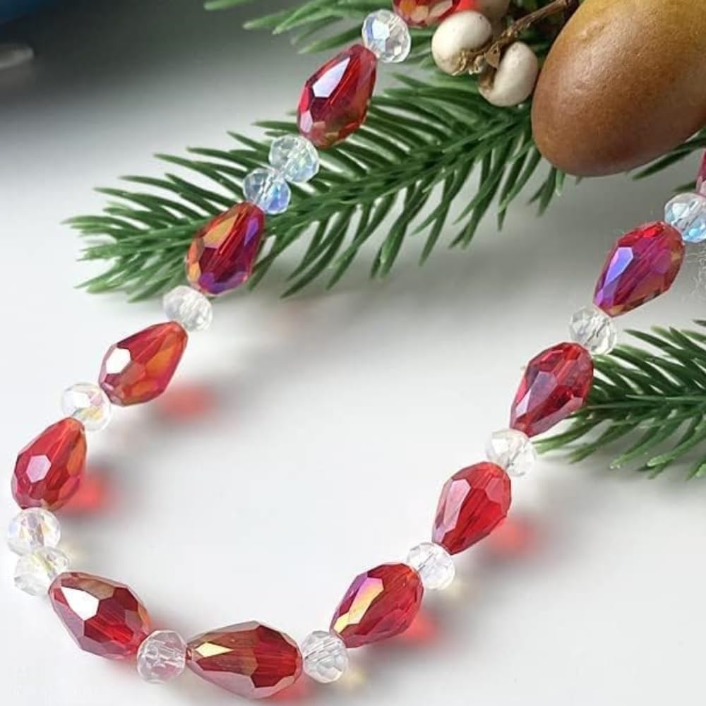 150pcs 4x6mm Teardrop Crystal Glass Beads for Jewelry Making, Faceted Vertical Hole Teardrop Glass Spacer Beads for Wind Chimes Bracelet Earring Necklace DIY Craft(Light Yellow)