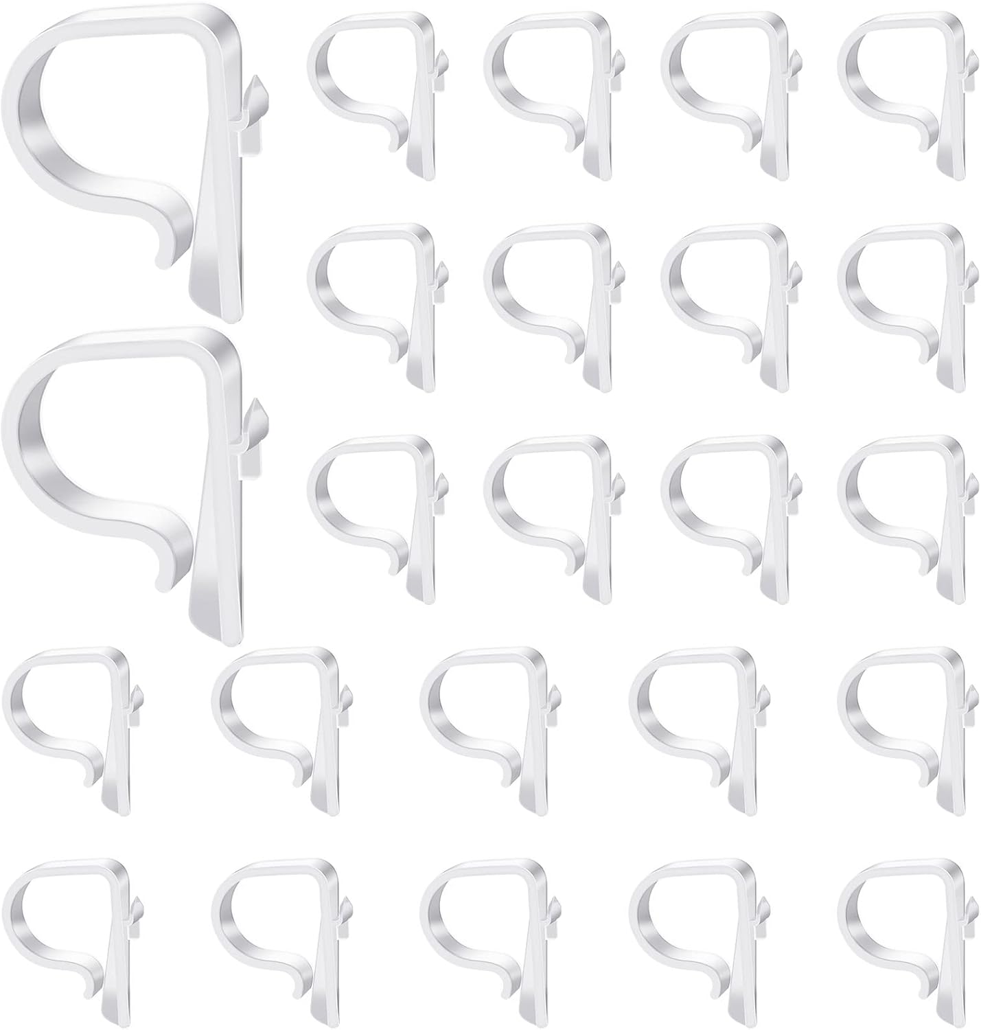 Yookeer 24 Pieces Church Pew Clips Heavy Duty Plastic Hooks Tablecloth Chair Table Clips Translucent White Holders for Wedding Ceremony Church Aisle Railing Bow Decorations