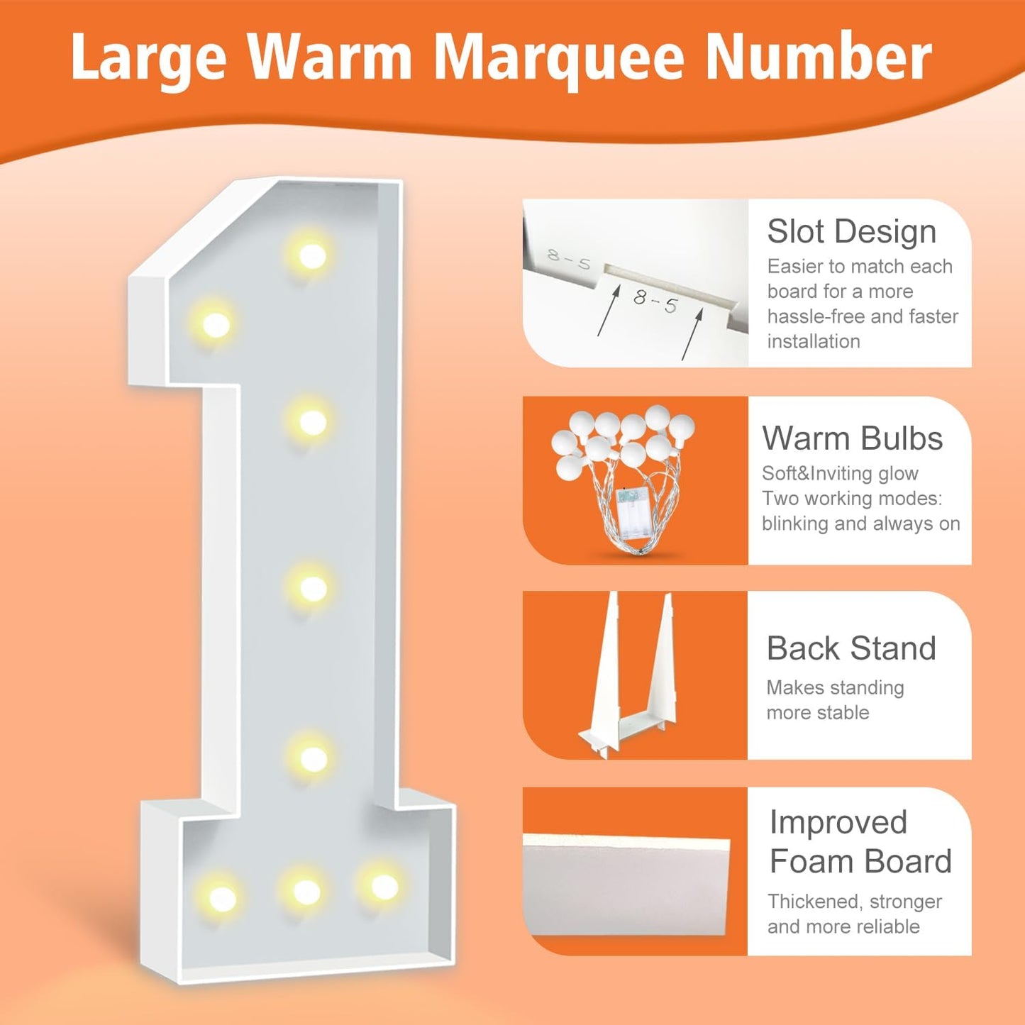 3FT Marquee Numbers 25, Large Light Up Numbers 25th Birthday Decorations for Girls Boys, Cardboard Number for Women Men Anniversary Party Decor Backdrop, DIY Foam Board Mosaic Number Sign