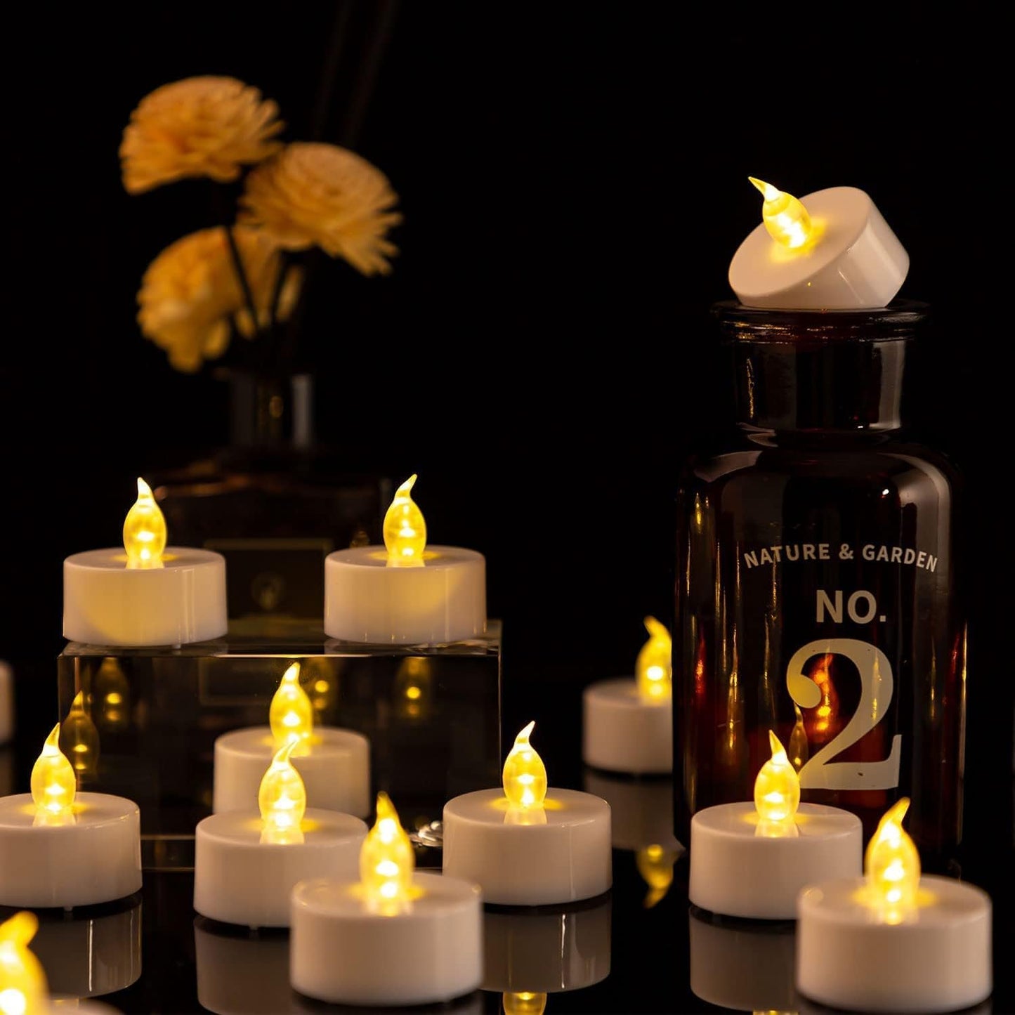 LED Tea Lights Candles- 150PACK Warm Yellow Flameless Candles Realistic and Bright Flickering Long Lasting 200Hours for Holiday Celebration,Party,Home Decoration Warm Yellow,Battery Operated