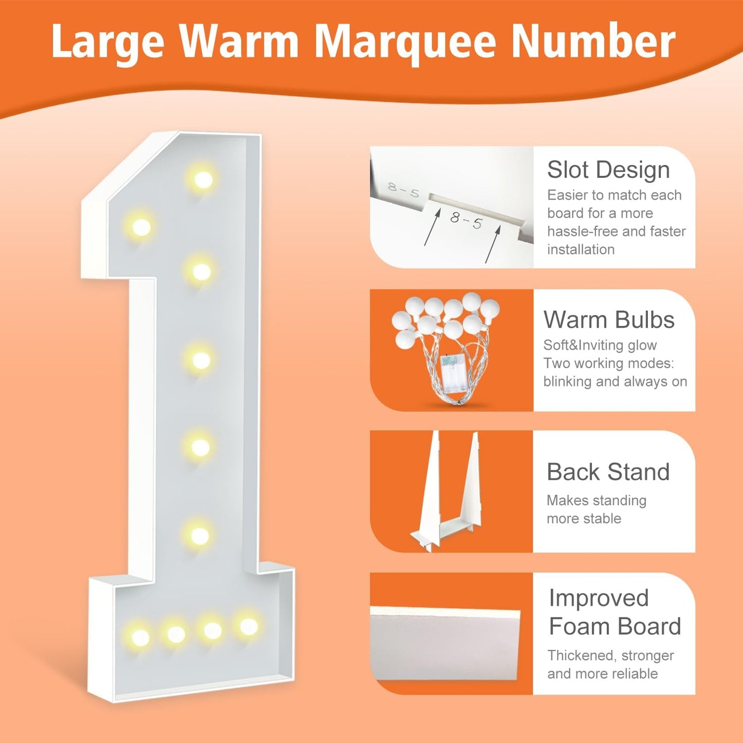 4FT Marquee Numbers 10, Large Light Up Numbers 10th Birthday Decorations for Girls Boys, Cardboard Number for Women Men Anniversary Party Decor Backdrop, DIY Foam Board Mosaic Number Sign