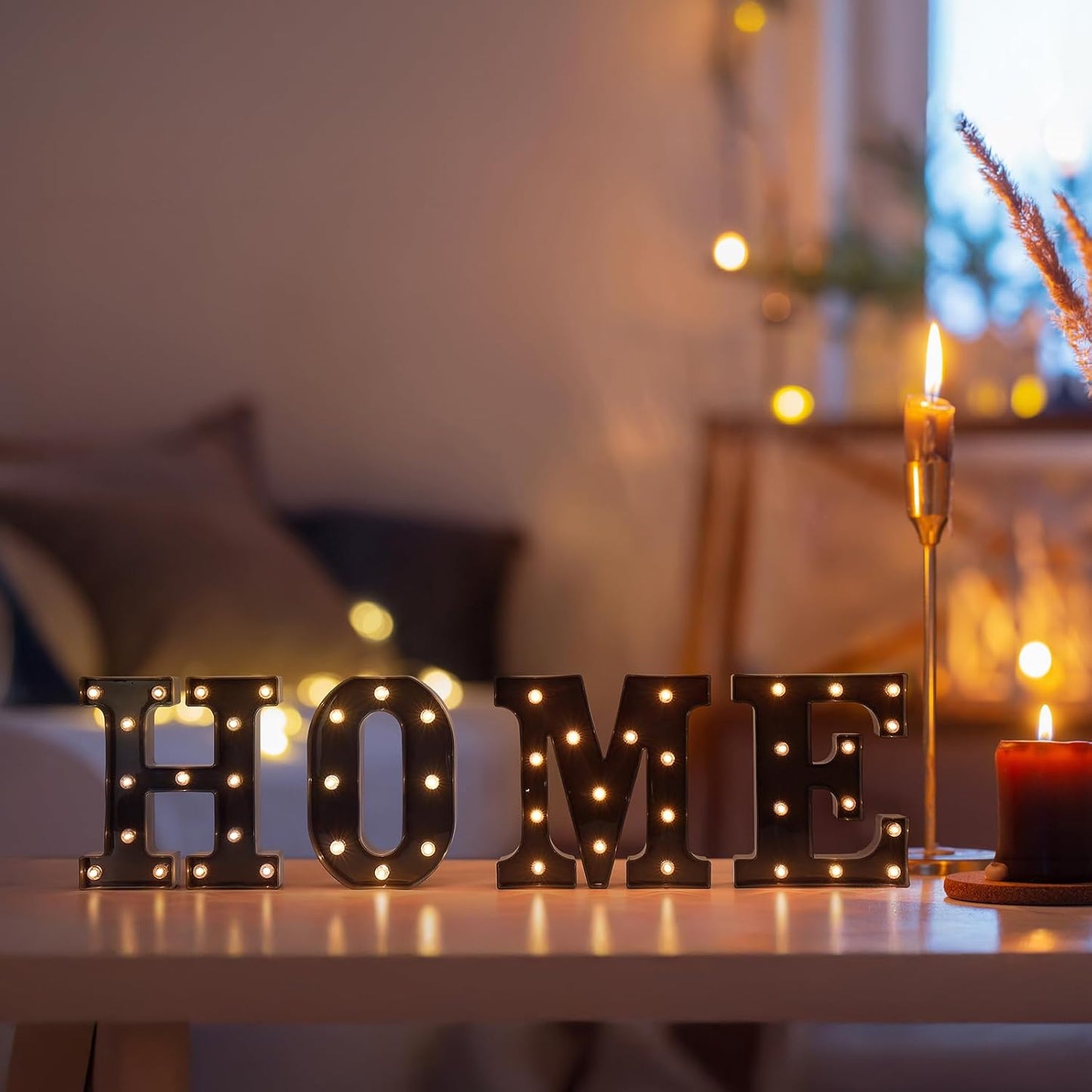 Foaky Black LED Letter Lights for Room Decor - Bedroom Wall Decor, Alphabet Lights for Home, Wedding, Party - Battery Operated （P）