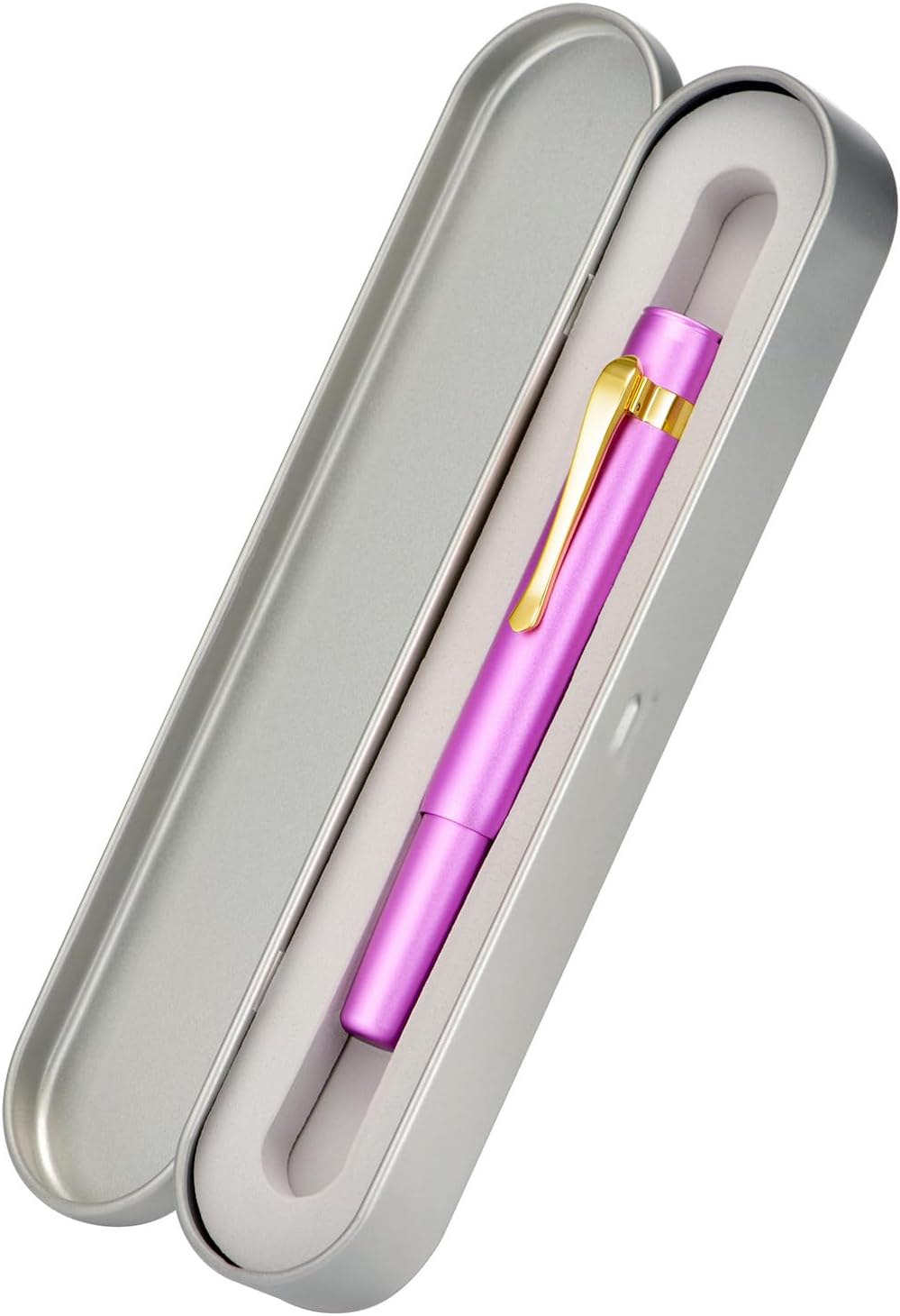 Hongdian M2 Black Forest Mini Fountain Pen, Long Blade Nib & Sleek Shape Aluminium Short Pocket Travel Pen (Lilac Purple)