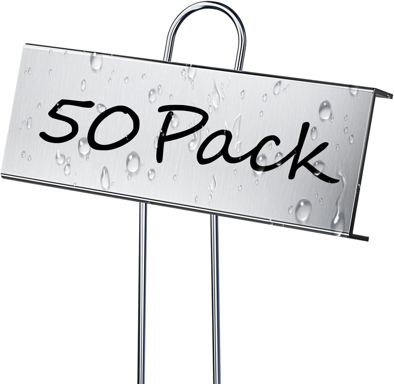 50 Pack Metal Plant Labels for Outdoor Garden Waterproof Plant Markers, Labels Garden Markers for Seedlings Herbs Vegetable Greenhouse Gifts, with Pen