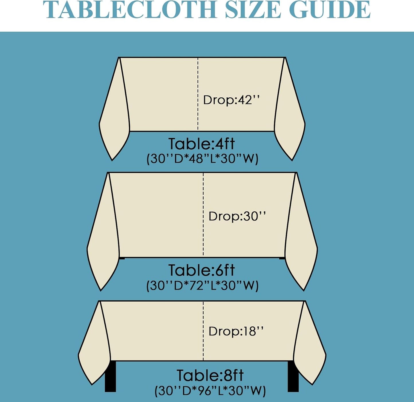 VidaFete Tablecloth 10 Pack 90 * 132inch Rectangle Table Cloth Polyester, Stain Wrinkle Resistant Polyester Dining Table Cover for Kitchen Dinning Party Wedding Rectangular Buffet Decoration(Ivory)