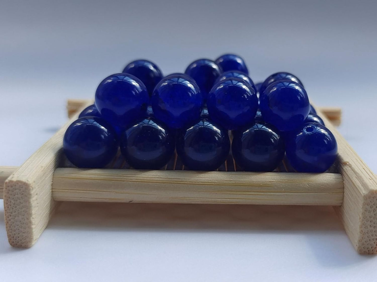 Stone Beads 8mm 100pcs Dark Blue Chalcedony Beads Round Loose Gemstones Beads for Bracelet Necklace Jewelry Making (8mm, 60831 Dark Blue Chalcedony)