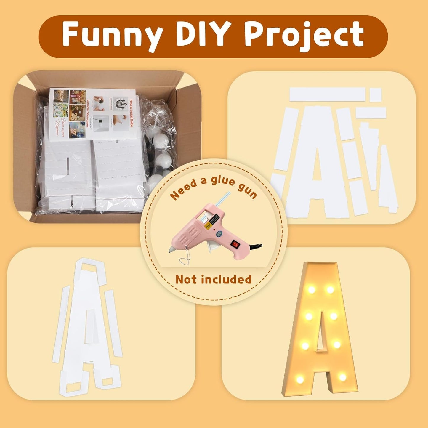 imprsv Marquee Light Up Letters, 3FT Mosaic Letters with Light for Baby Shower Graduation Party Decor, Large T for Engagement Wedding Party Decorations (Need to Assemble)