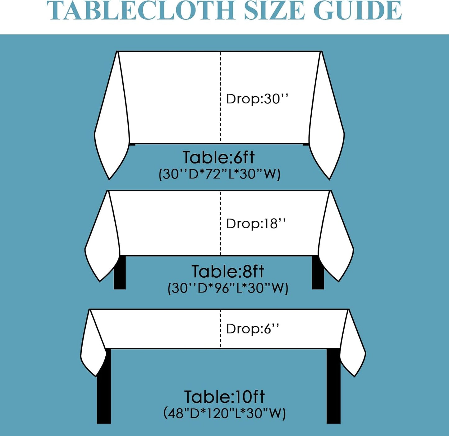 VidaFete 2 Pack 90*132inch Rectangle Tablecloth Polyester Table Cloth，Stain Resistant and Wrinkle Polyester Dining Table Cover for Kitchen Dinning Party Wedding Rectangular Tabletop Decoration(White)