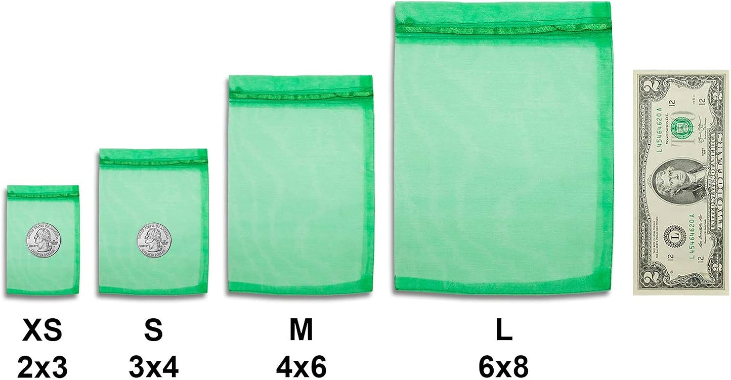 TheDisplayGuys 48-Pack 6x8 Light Green Sheer Organza Gift Bags with Drawstring, Jewelry Candy Treat Wedding Party Favors Mesh Pouch
