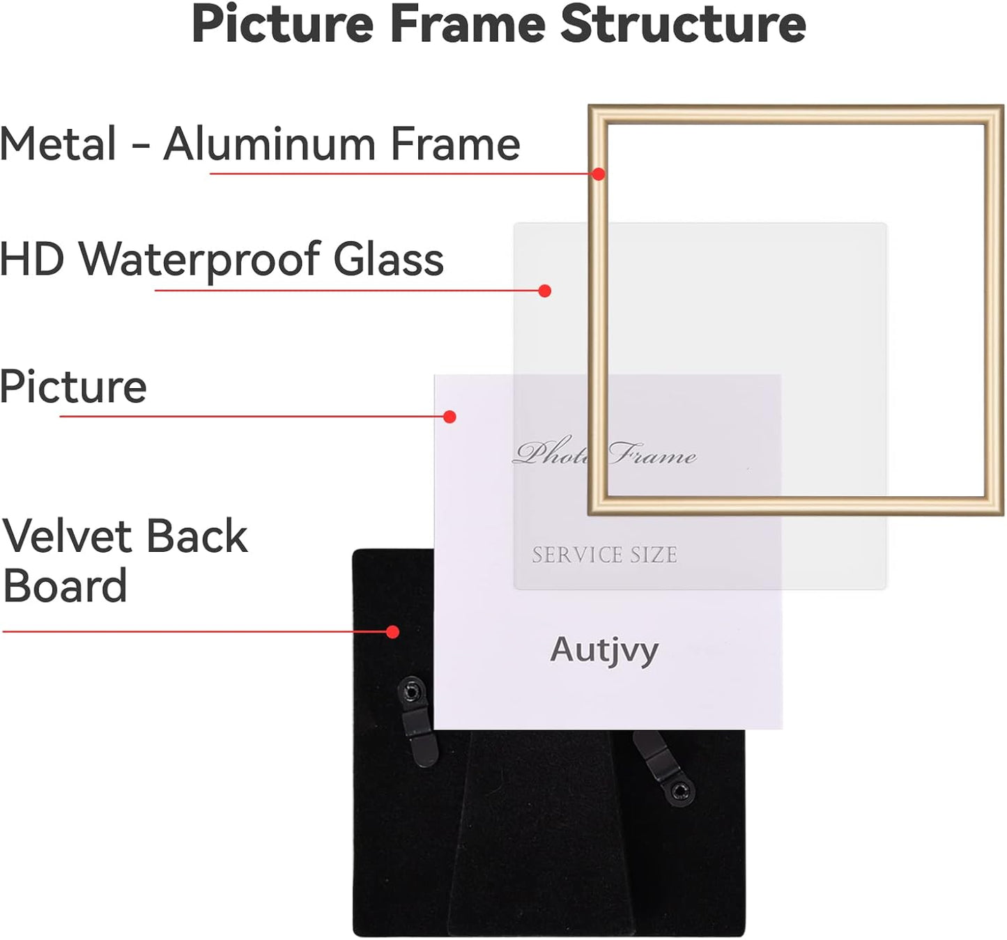 4x4 Picture Frames Gold - Brushed Brass Modern Simple Thin Aluminum Metal Square Photo Frame with HD Real Glass, Display for Tabletop and Wall Collage, 2 Pack