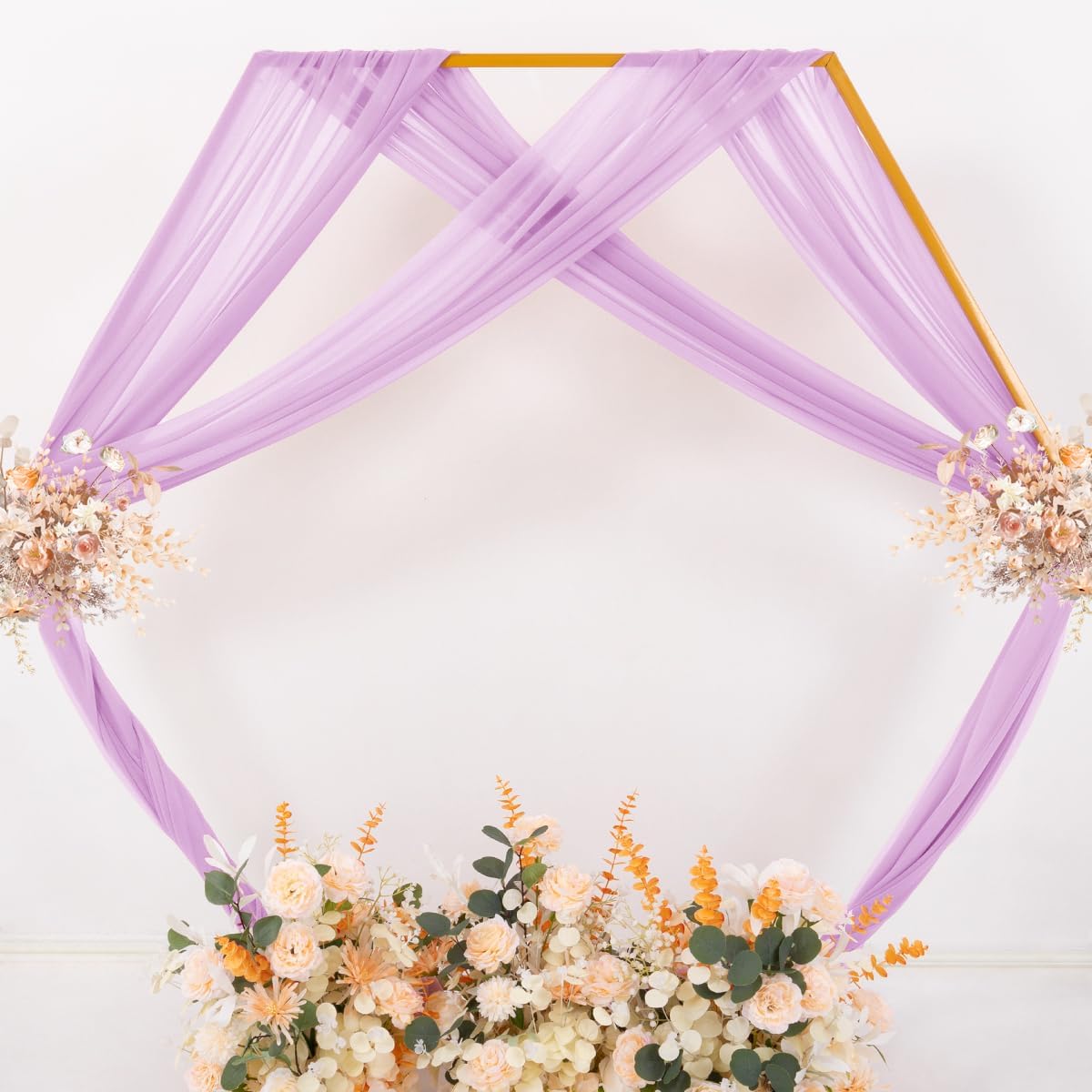 MLMC Lilac Purple Wedding Arch Draping Fabric 1 Panel 29" x 20 FT Extra Long Lavender Gauze Drapes Sheer Backdrop Curtains 6.6 Yards Outdoor Drapery Panels for Wedding Birthday Party Decoration