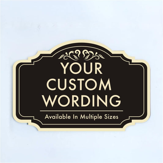 Custom Decorative Outdoor Metal Sign - Personalized Aluminum Driveway Sign, Waterproof, Made in USA - Design 2 Black Charcoal 24x18 In