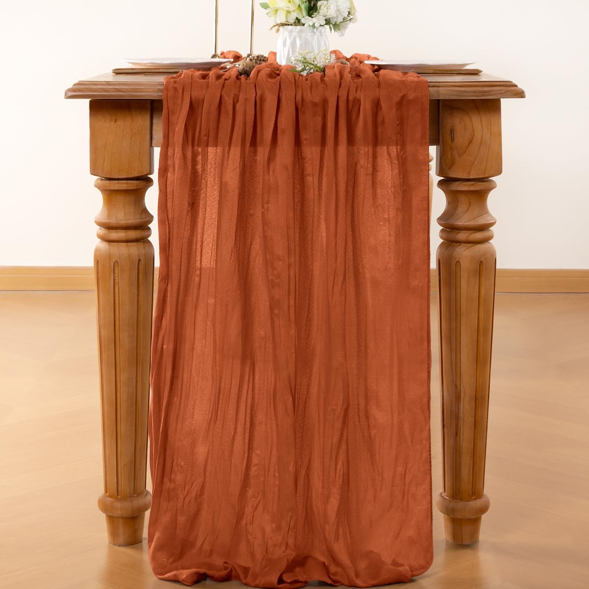 Terracotta Table Runner Cheesecloth Table Runner 14FT Farmhouse Table Runners 160 Inches Fall Table Decor Dining Room Centerpiece Wedding Boho Baby Shower Birthday