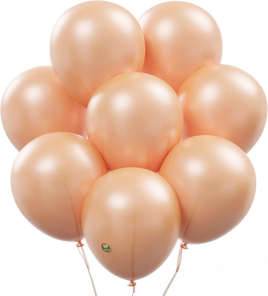 AFTERLOON® Biodegradable Balloons 24 pcs Pearlized Peach 10 Inch, Pearlescent Thickened Extra Strong Natural Latex Helium Float, Colorful Bulk Color ballon Globos Para Decoration De Fiestas Kids