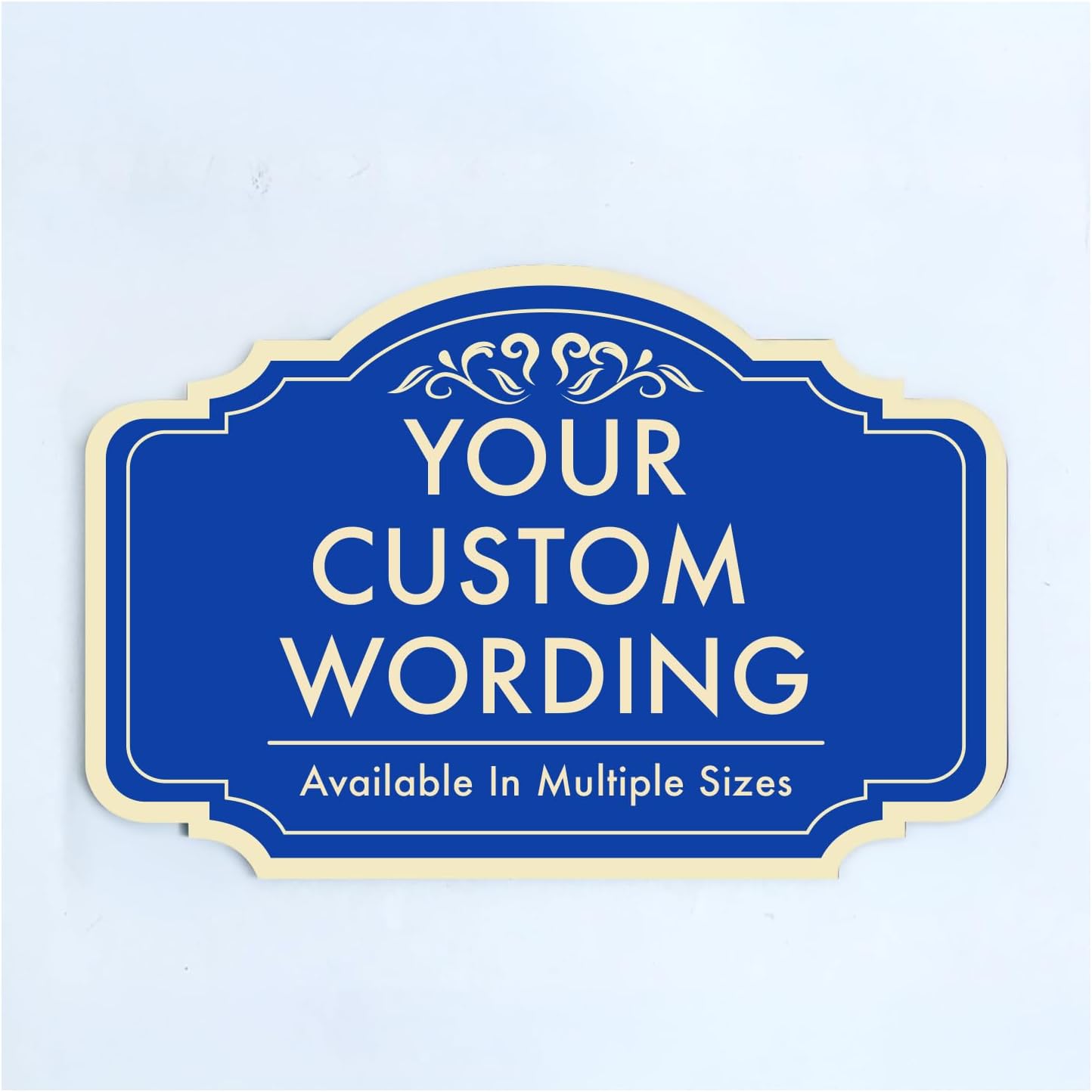 Custom Decorative Outdoor Metal Sign, Personalized Aluminum Driveway Waterproof Sign Made in USA, Design 2 Blue Steel 36x24 In