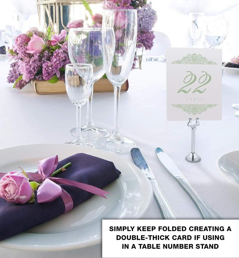 Paisley Wedding Table Numbers (Select Color/Quantity), Champagne, Sage, 1-175, Double Sided, Tent or Use in a Stand, Great for Parties & Restaurants - Made in the USA