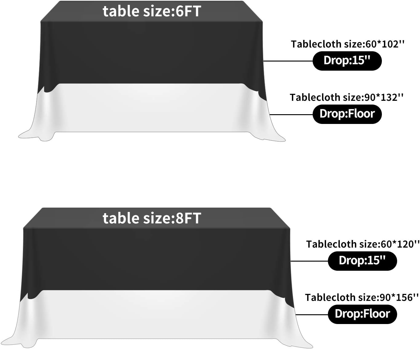 Fokitut 6 Pack Waterproof Rectangle Tablecloth, 60x120 Inch,Stain Resistant and Wrinkle Polyester Table Cloth, Fabric Table Cover for Kitchen Dining, Wedding, Party, Holiday Dinner-Ivory