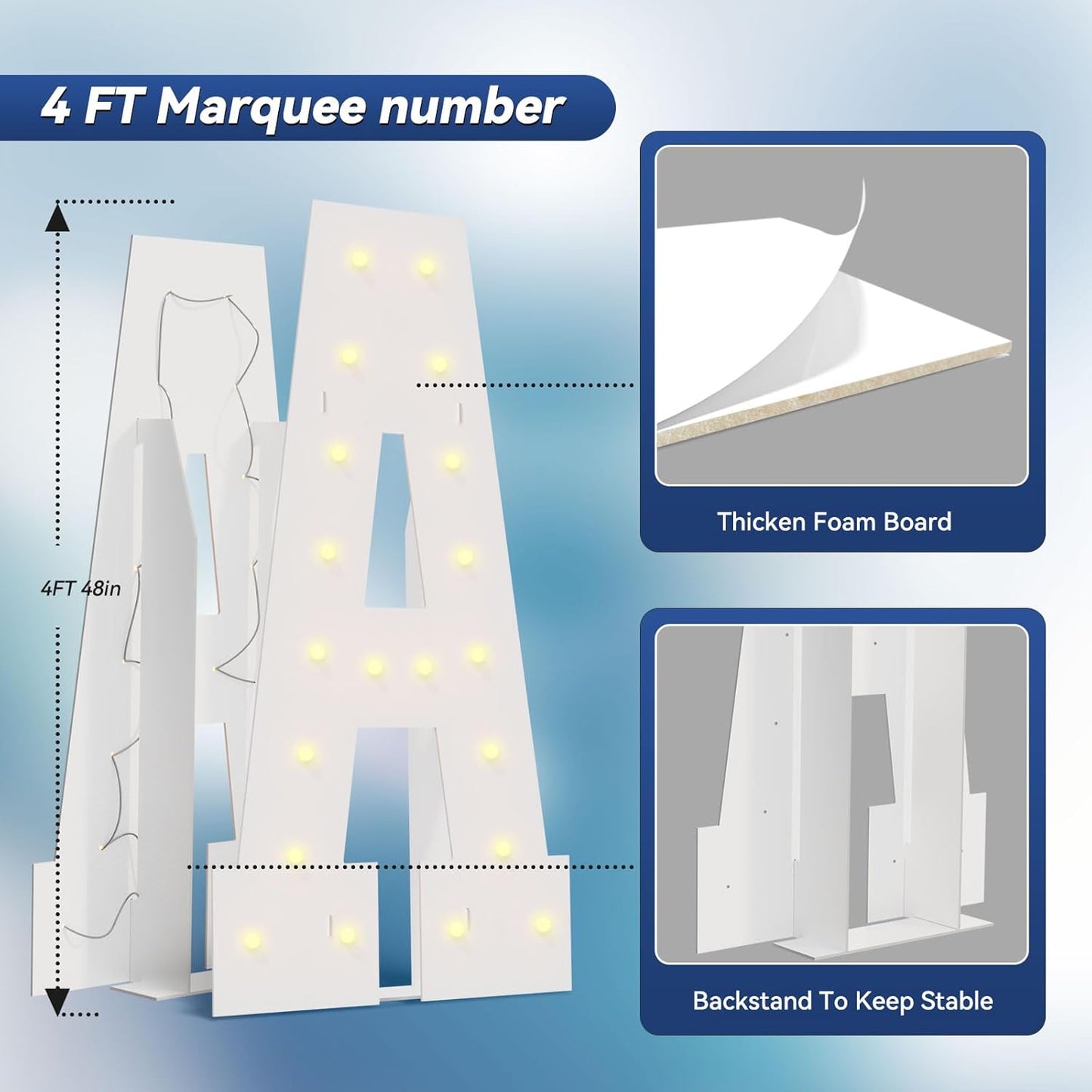 4FT Marquee Light Up Letters - Large Marquee Letters 4 Feet Tall for Birthday Party Decorations, Big Letter for Wedding Event Marry Me Baby Shower Bridal Shower, Letter C