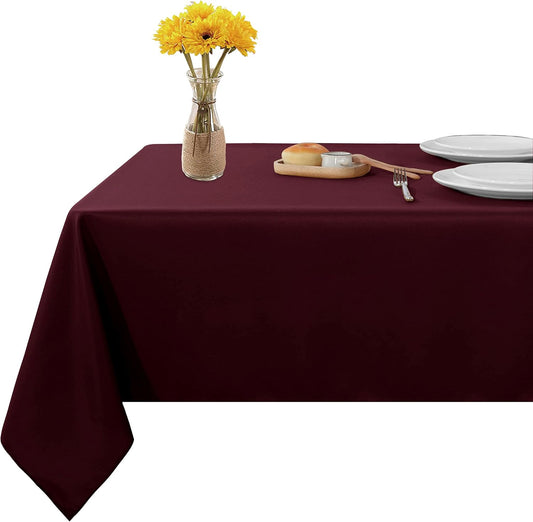 Fitable Square Tablecloth 60x60 inch Tablecloth Stain and Wrinkle Resistant Washable Polyester Table Cloth for Buffet Parties and Camping, Burgundy