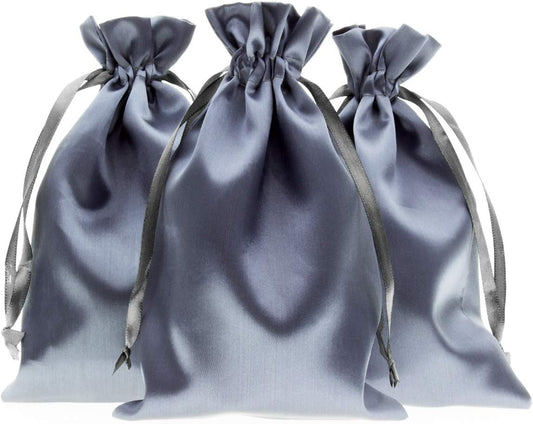 Silver Satin Gift Bags - 4" x 6" Jewelry, Wedding Favor, Baby Shower & Bags - 50 per Pack