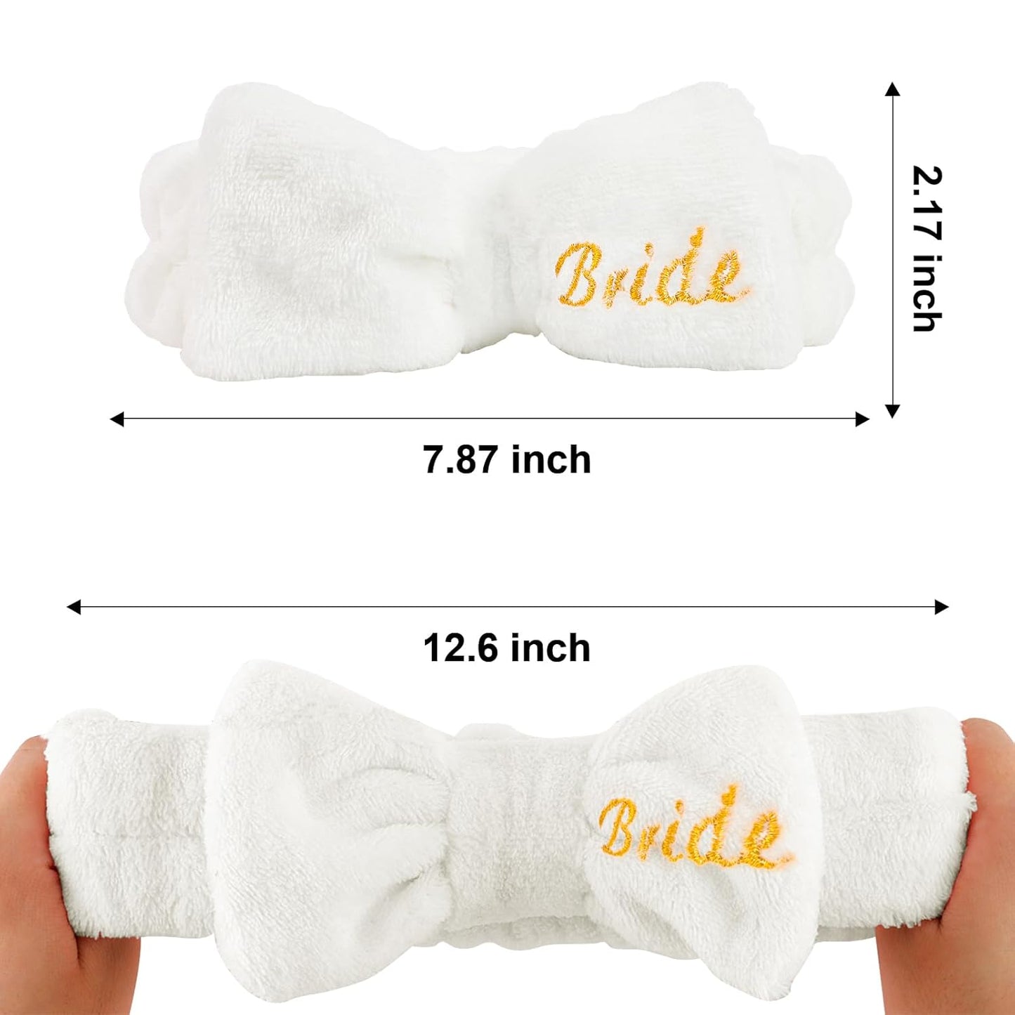 Semato Bachelorette Party Favor Set Bride & Bridesmaid Spa Headband for Women Gifts Party Supplies (1 bride+ 7 blue dot)