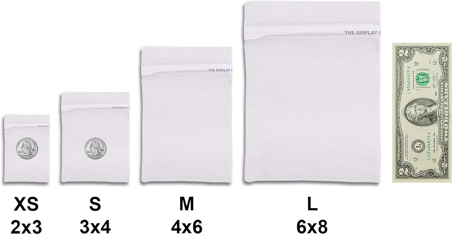 TheDisplayGuys 100-Pack XS 2 x 2 3/4" White Sheer Organza Gift Bags with Drawstring, Jewelry Candy Treat Wedding Party Favors Mesh Pouch