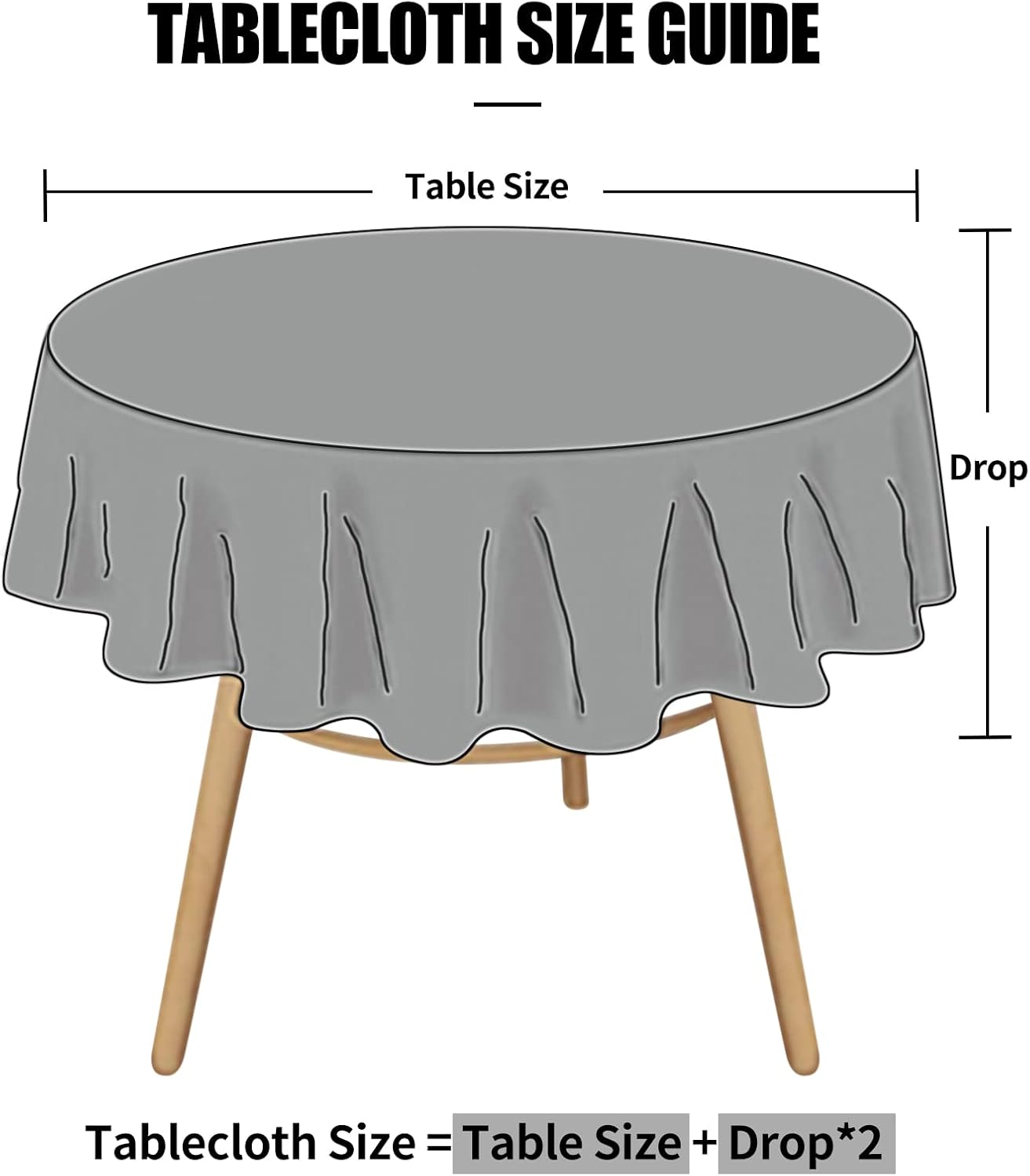 Smiry Round Table Cloth, Waterproof Heavy Duty Vinyl Tablecloths, Wipeable Washable Table Cover for Kitchen and Dining Room (Navy Blue, 60" Round)