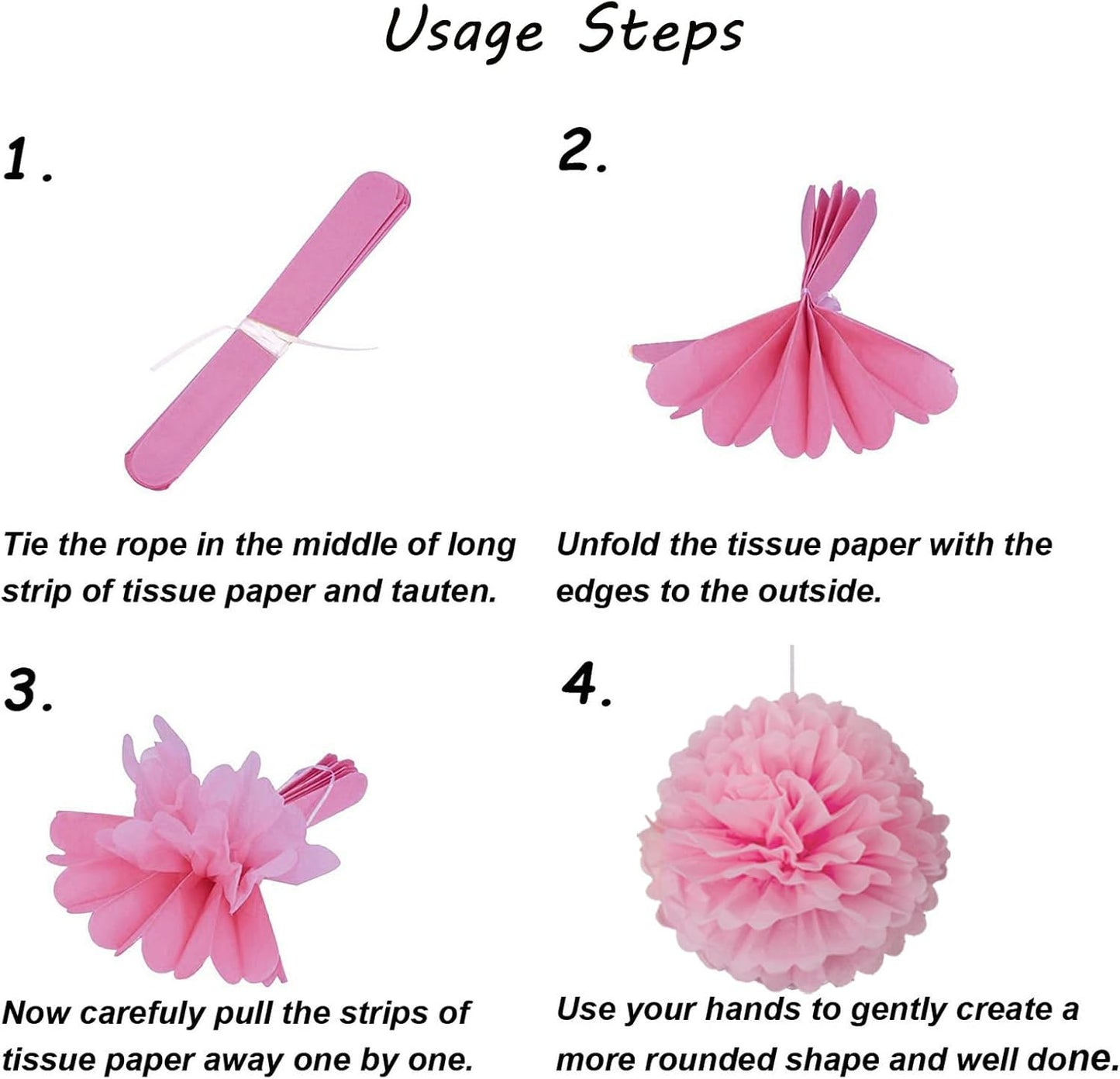 Capesaro Red and White Paper Pom Poms - 10",12" Tissue Pom Poms Decorations for Party Hanging Decor - 12 Piece Set