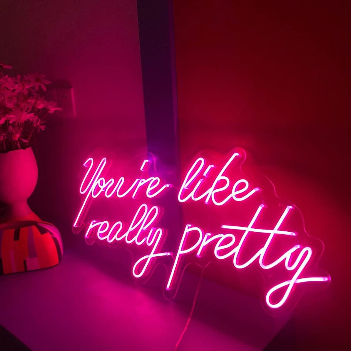 Ulalaza LED Neon Sign Night Light for Wall Party Décor Bedroom Room Bar Wedding Home Birthday Art Decoration Christmas with USB Chain Light modulator 5v (lets party blue)