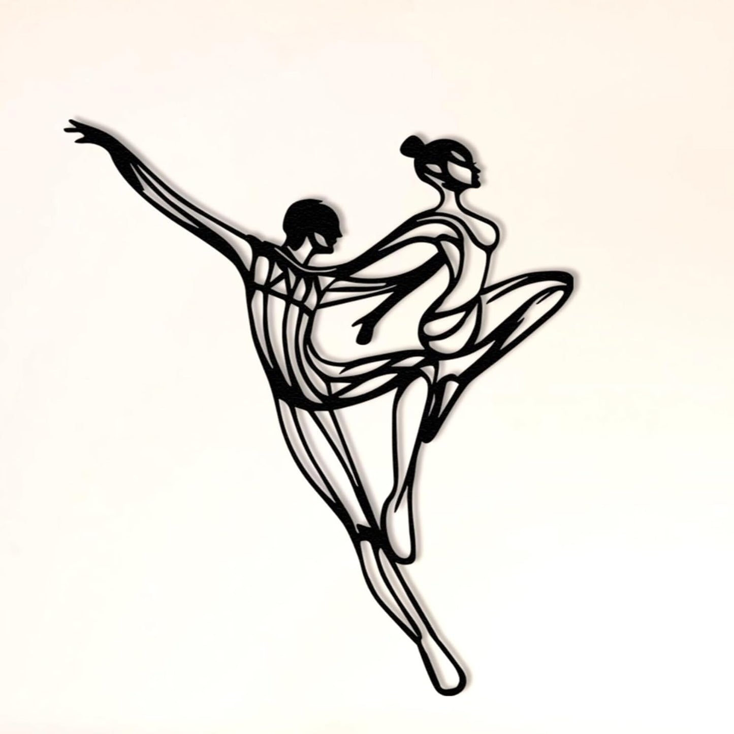 Wita Home Dancing Couple Metal Wall Art, Modern Minimalist Line Art Sculpture, Over the Bed Home Décor, Elegant Ballet-Inspired Design, Metal Wall Sculpture for Living Room, Bedroom (32x27 inches)