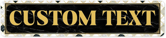 Custom Sign, Custom Street Sign, 11 Font Colors, 13 Font Styles, 4 Hole Options, 22 Sizes, 4x18 Inches, Rust Free DiBound, Fade Resistant, Made in USA by My Sign Center (Marble Tile)