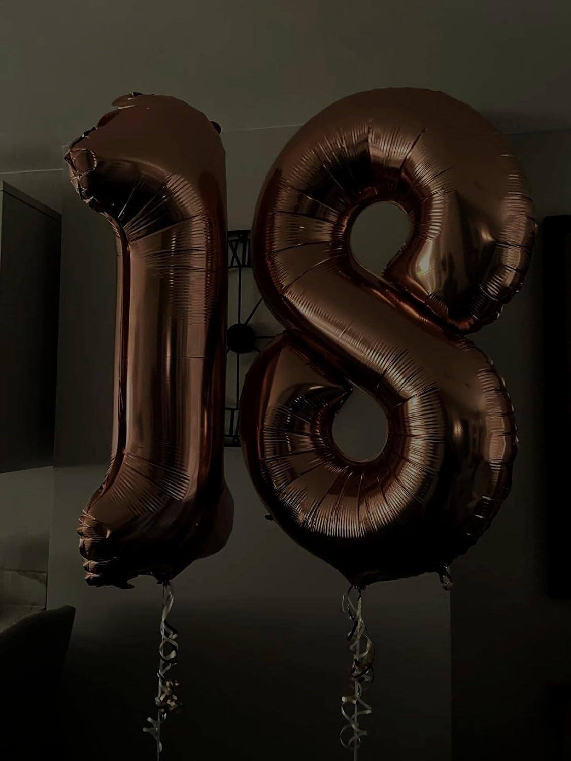40 Inch Dark Brown Large Number 4 Birthday Balloon, Giant Number Four 14 24 34 40 44 Balloons, Coffee Brown Foil Mylar Big Balloons for Anniversary Graduation Supplies Decorations