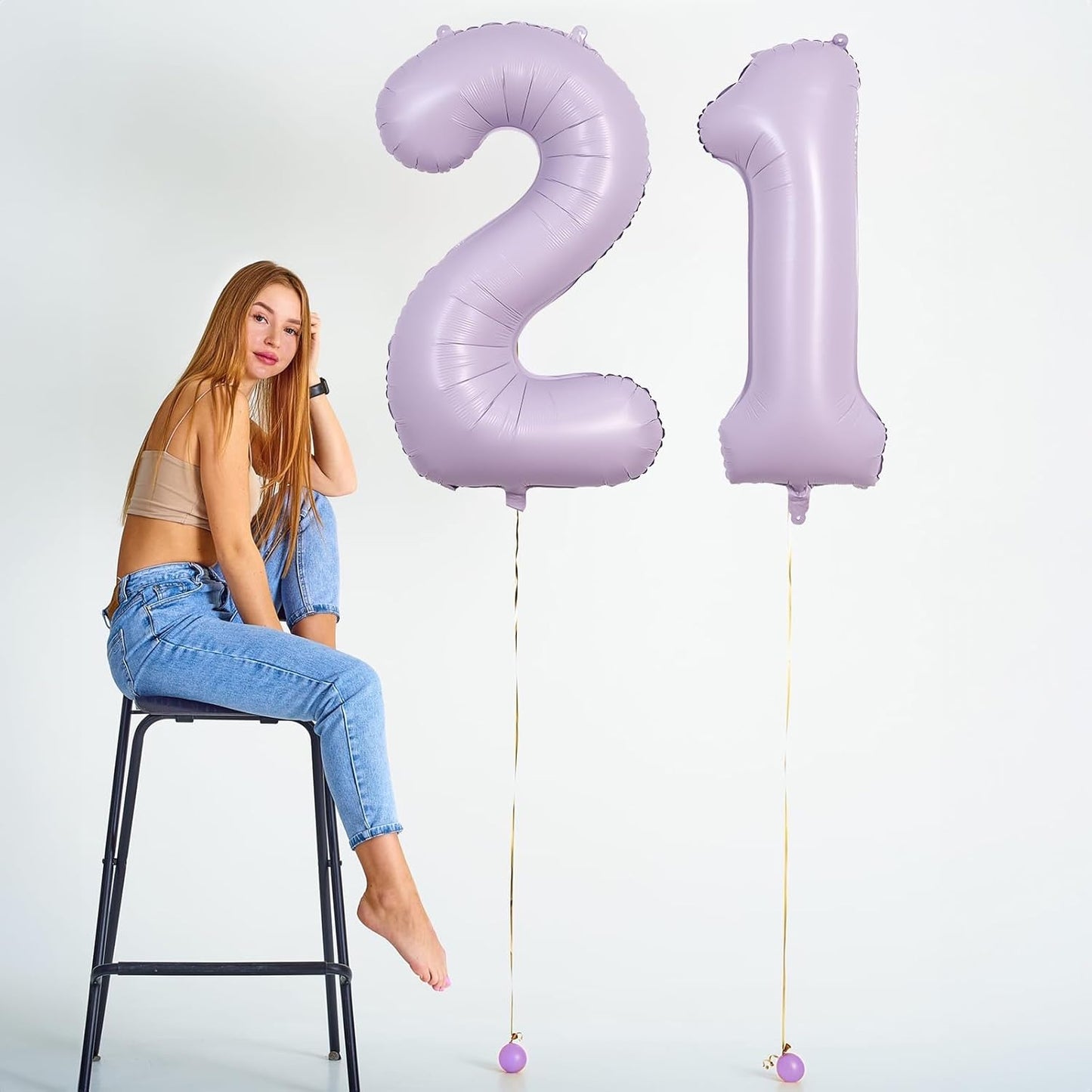 Pastel Dusty Purple Number 18 Birthday Balloons, 40 Inch Foil Number 1 & 8 Balloons for Women, 18th Birthday Balloons Light Purple for 18 Year Old Girls Anniversary Birthday Party Decorations Supplies