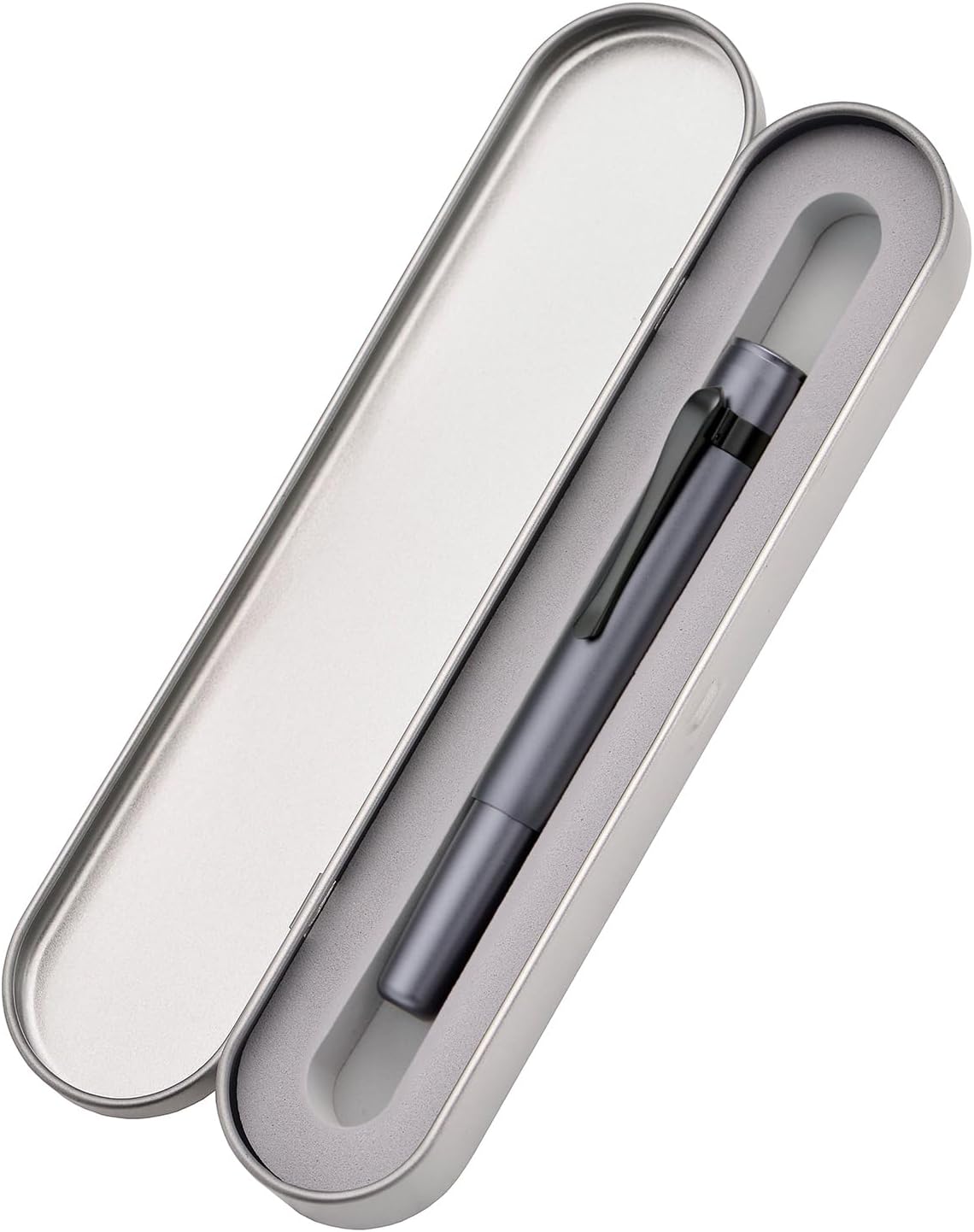 Hongdian M2 Black Forest Mini Fountain Pen, Medium Soft Nib & Sleek Shape Aluminium Short Pocket Travel Pen (Space Gray)