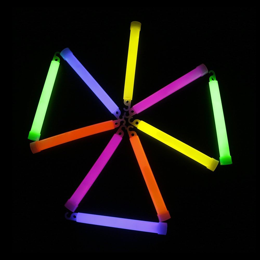 novelinks 100 Pcs 6'' Premium Glow Sticks Bulk - Ultra Bright Large Glow Necklaces Light up Glow in The Dark, Emergency Glow Sticks, Long-lasting Lighting Waterproof