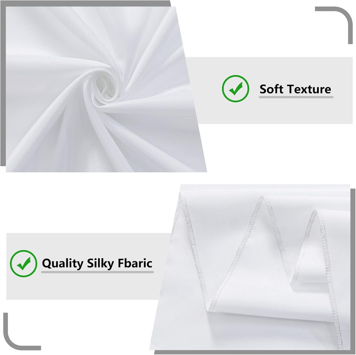 MYSKY HOME White Backdrop Curtain for Wedding Decor Holiday Party 6 Panels- White Wedding Backdrop Polyester Photography Backdrop Drapes Baby Shower Birthday Privacy Curtains Home Decor, 5ft x 10ft