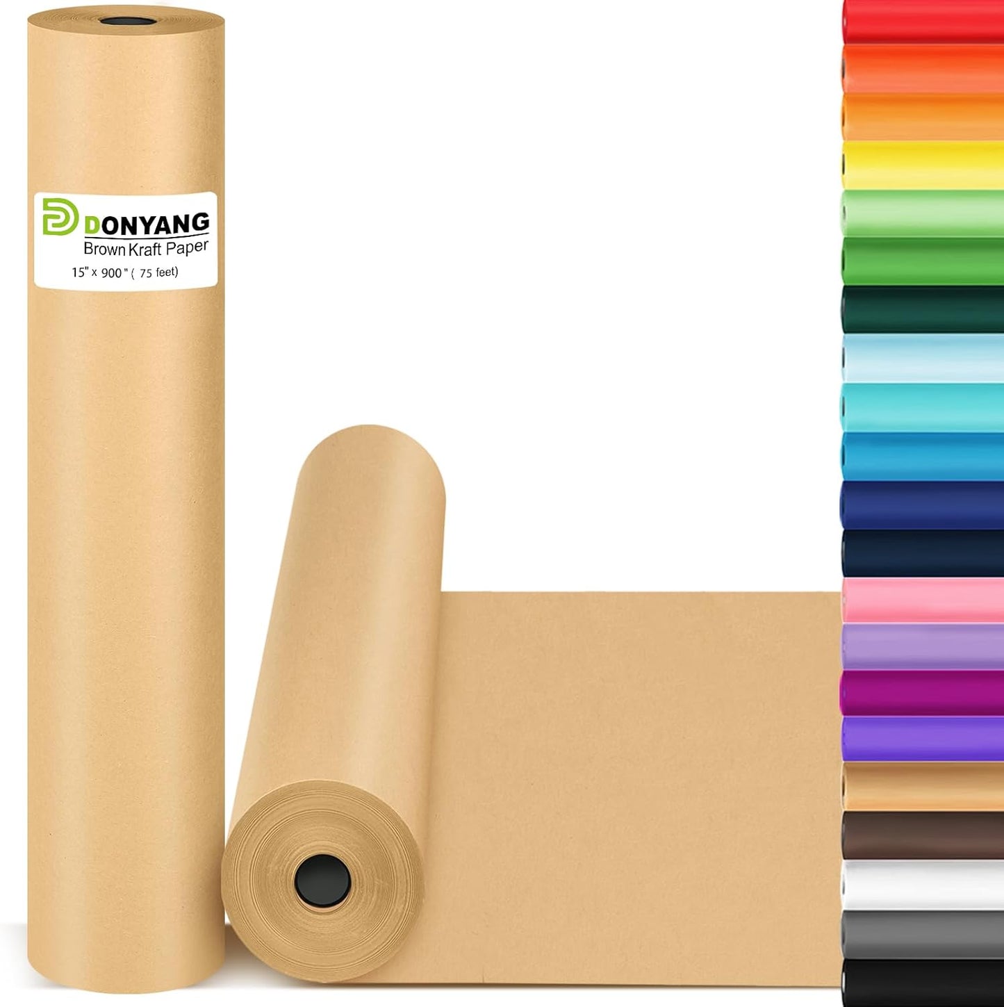 Brown Wrapping Paper, 15"x900" Craft Bulletin Board Kraft Banner Decorative Paper Roll, Bouquet Flower Father's Day Valentines Graduation Gift Wedding Table Covering Packing Shipping Moving Supplies