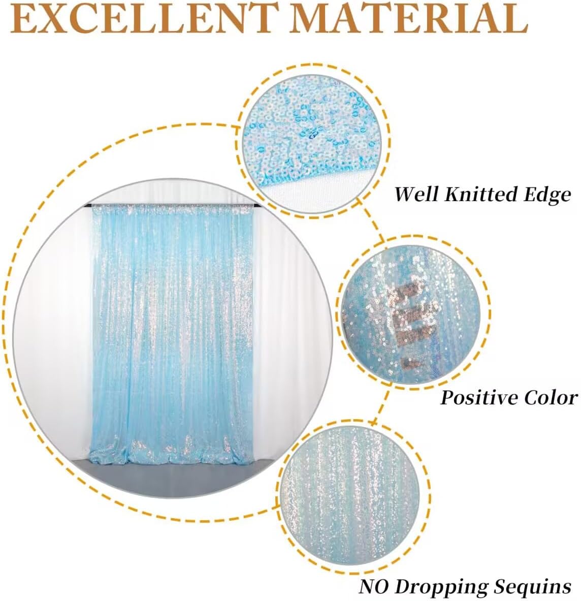 ShinyBeauty Iridescent Aqua Sequin Backdrop | 5FT x 10FT Photo Background | Aqua Blue 10FT Fabric Backdrop | Perfect for Christmas, Studio, and Happy Birthday Events | Sparkly & Durable