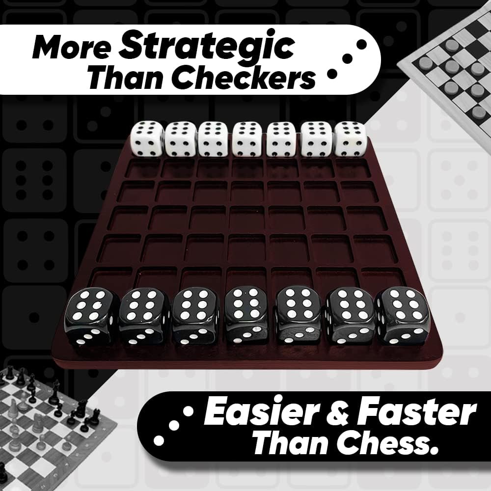 Dittle™️- Dice Battle | 2 Player Dice Games for Adults | Adult Board Games for 2 Players | Best Two Player Game for Adults | Two Person Wooden Coffee Table Fun | Bar Game for Adult Indoor Tabletop