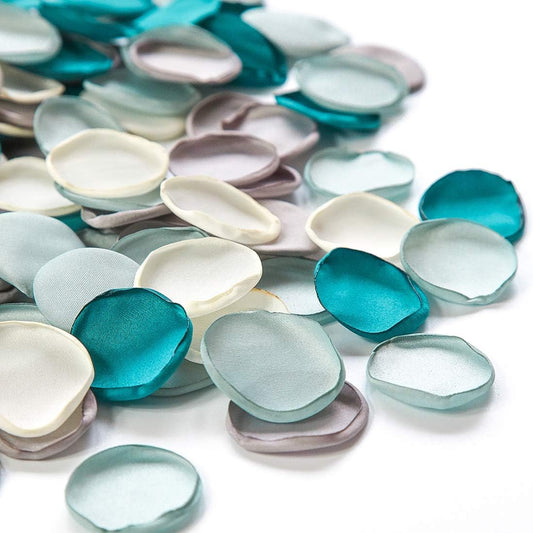 Floroom 300pcs Rose Petals Teal Green Faux Silk Flower Petals for Wedding Flower Girl Basket Aisle Scatter Cake Table Centerpieces Party Confetti Baby Shower Romantic Night Decoration Home Decor