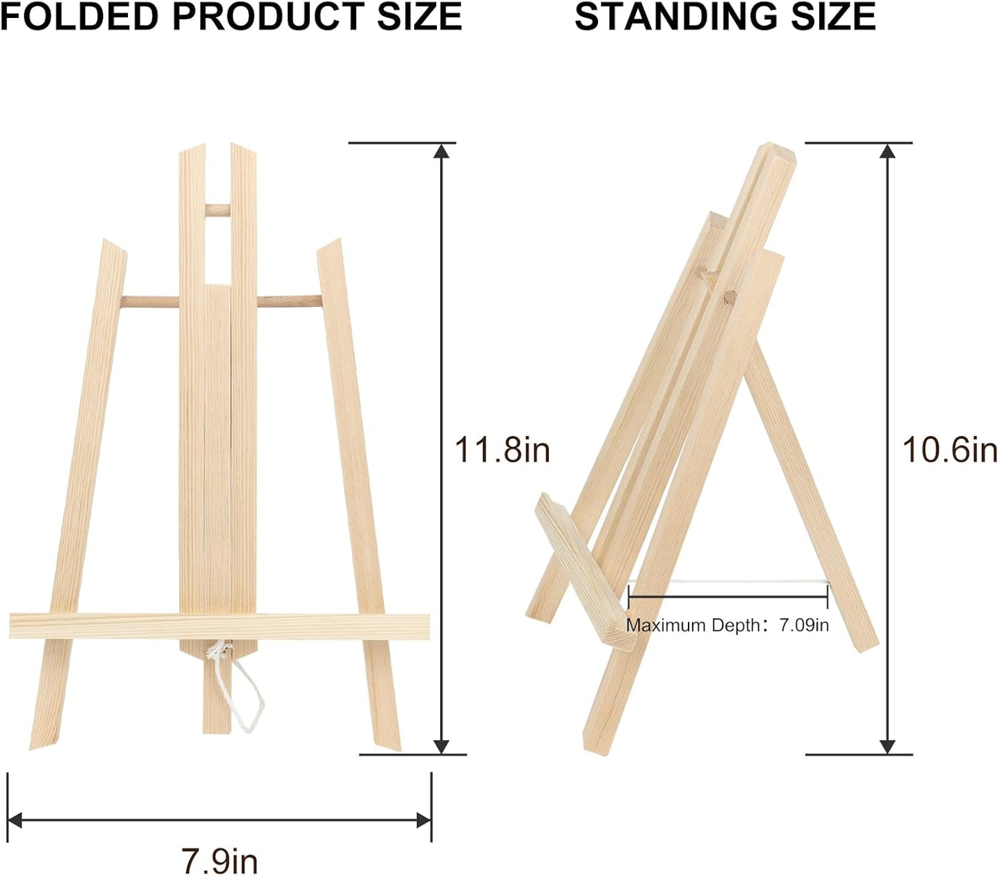 Kinlink 11.8 Inch Tall Wood Easels for Display Set of 8, Display Easel Tabletop, Painting Easel Stand for Artist Students…