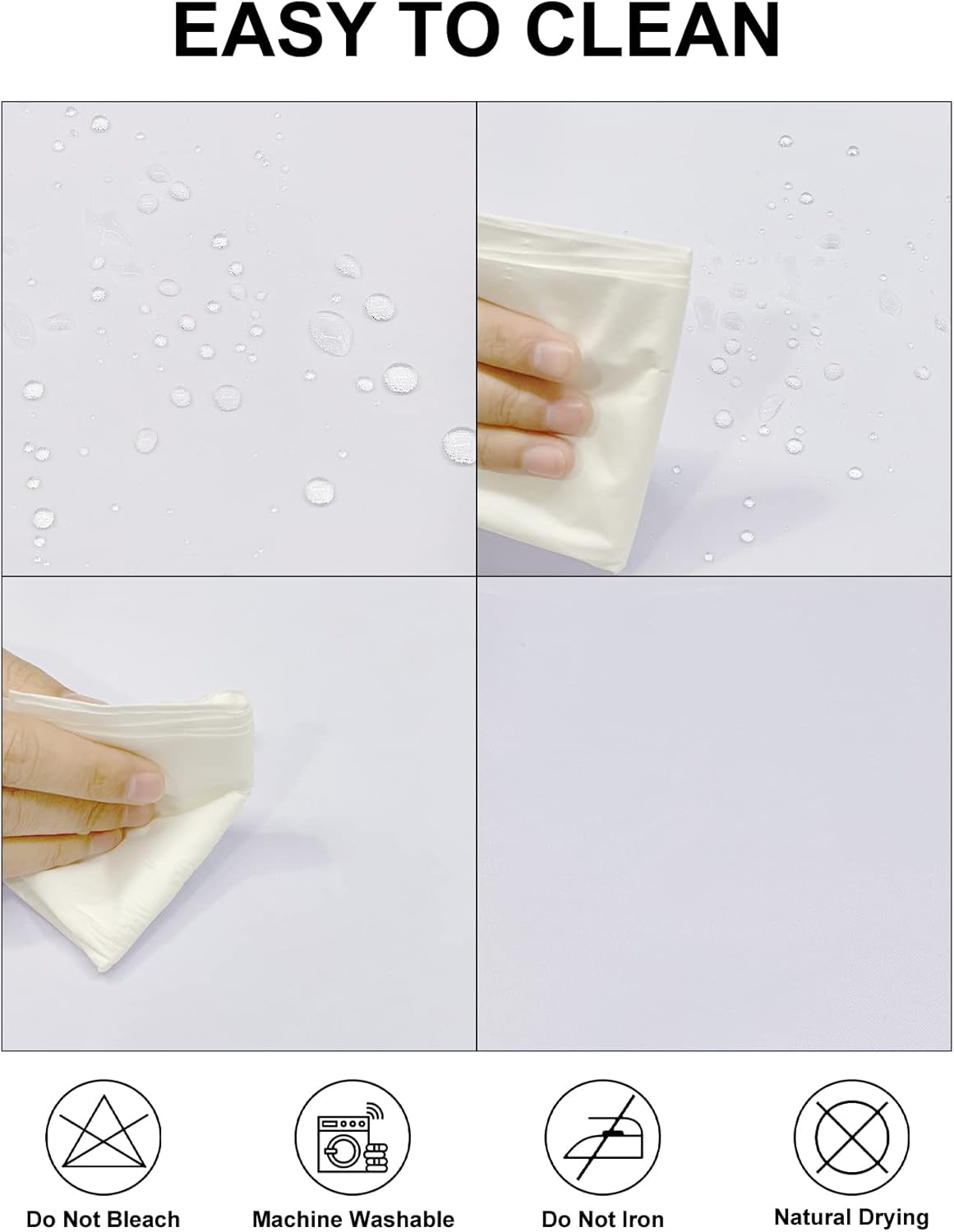 Fokitut 2 Pack Waterproof Round Tablecloth, 70 Inch, Stain Resistant and Wrinkle Polyester Table Cloth, Fabric Table Cover for Kitchen Dining, Wedding, Party, Holiday Dinner-White