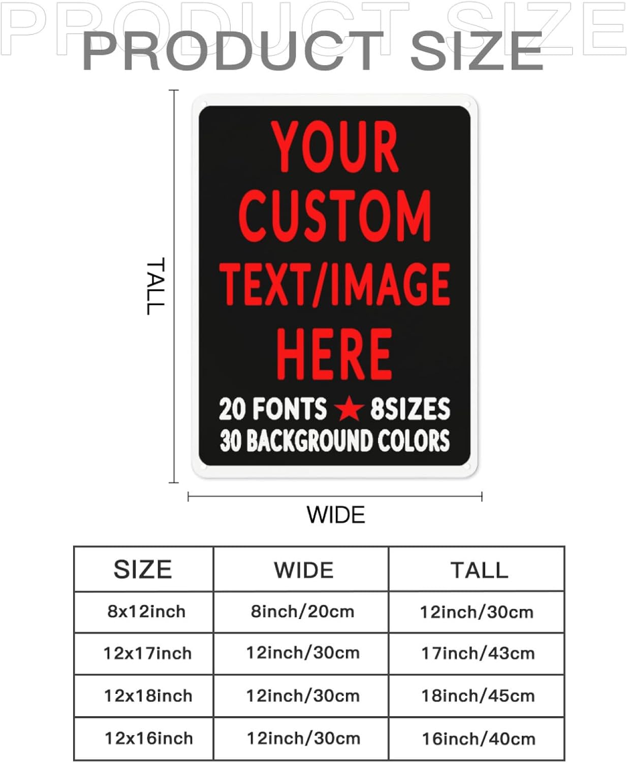 Custom Sign Personalized Custom Metal Sign, Customize For Office, Business, Workplace, Office, Home, Delivery Signs 12x16